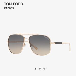 TOM FORD Gold Pink/Grey Gradient Aviator Sunglasse